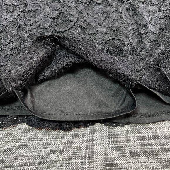 Black Lace Corset Bust Mini Dress Medium‎ Coquette Y2K Lingerie Style Slip - Picture 3 of 12